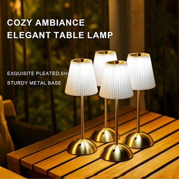 Cordless Table Lamp Rechargeable Touch Control, 3-Color Dimmable LED Light for Bedroom Living Room, Portable Battery Operated Lamp - USB-C, White Shade, 3000mAh,4 Pack
