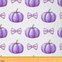 Castle Fairy Purple Pumpkin Fabric by the Yard 10 Yards for Teens,Kawaii Bowknot Room Decor Fabric by the Yard,Autumn Fall Fabric for Sewing,Ultra Soft Home Decor