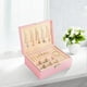thumbnail image 4 of Jewelry Box Organizer for Women Girls, 2 LayerS Large Men Jewelry Storage Case, PU Leather Display Jewellery Holder (Pink), 4 of 5