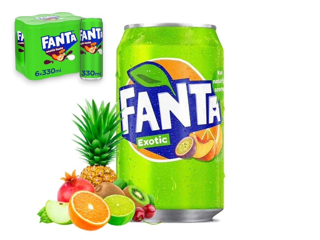 Original European FANTA Exotic Flavor Soda Soft Drink- 6pack 330ml/each with FANTA Sticker