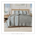 thumbnail image 4 of Coastal Quilt Set - Lightweight, Soft, All-Season - 3-Piece Reversible Stripe Bedding Set (Full / Queen, Coastal Stripe), 4 of 6