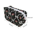 thumbnail image 2 of Unique Bargains 1 Pc Cartoon Print Bow Rose Style Drawstring Makeup Bag for Vacation Black Polyester, 2 of 6