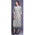 thumbnail image 3 of Bimba 3/4 Sleeve Kurta Printed Straight Kurti Summer Clothing For Women, 3 of 6