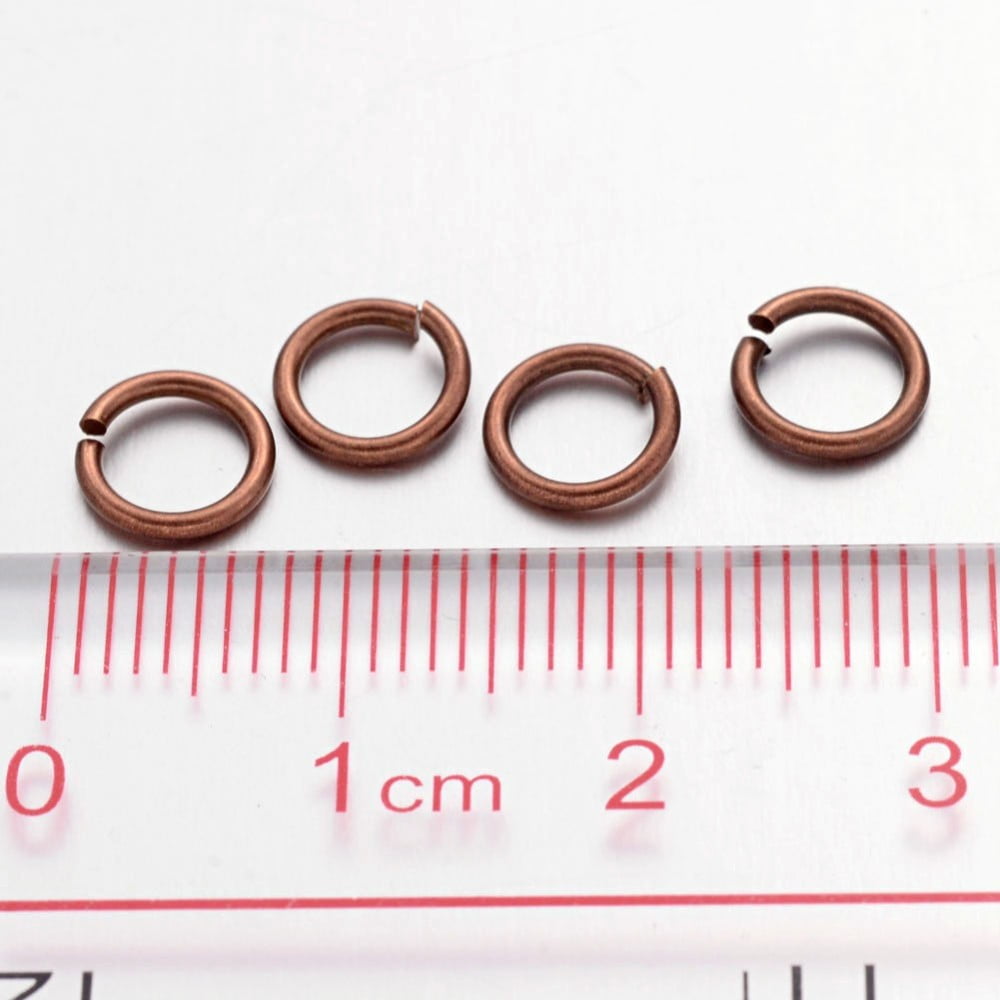 500gs Open Jump Rings Brass Jump Rings Cadmium Free & Lead Free Red Copper 7x1mm 18 Gauge Inner Diameter: 5mm about 4000pcs/500g