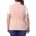 thumbnail image 4 of DARING DIVA Women's Plus Size Lightweight Sleeveless Anorak Cargo Vest 3X Pink, 4 of 6
