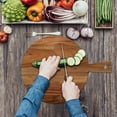 thumbnail image 4 of Wood Cutting Board Acacia Wood Charcuterie Board with Handle /Rectangular Portable Wood Dinner Plate Serving Tray Kitchen Chopping Board for Meat Bread Vegetables Fruits Food, 4 of 10