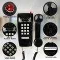 thumbnail image 4 of Classic Wall Phones for Landline with Mechanical Ringing, Single Line 2554 Wall Telephone with Voicemail Indicator,Black, 4 of 8