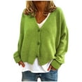 thumbnail image 1 of Cardigan d'Été à Boutons Col en V Uni pour Femmes, Chandail Décontracté Extensible Tricoté, Cardigan Rayé pour Femmes, 1 of 6