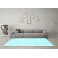 thumbnail image 3 of Ahgly Company Indoor Square Solid Light Blue Modern Area Rugs, 3' Square, 3 of 4