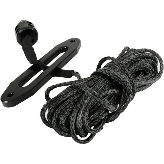 SHZAITOR 1/4In x 50Ft 8500Lbs Black Winch Rope Line Winch Rope Cable Line Replacement for ATV UTV SUV