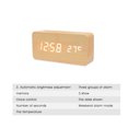 thumbnail image 5 of LED Wooden Digital Alarm Clock Snooze Voice Control Timer Thermometer Bamboo, 5 of 6