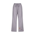 thumbnail image 4 of VEKDONE Womens Cotton Linen Capris Pants Print Capri Pant Gray S, 4 of 5