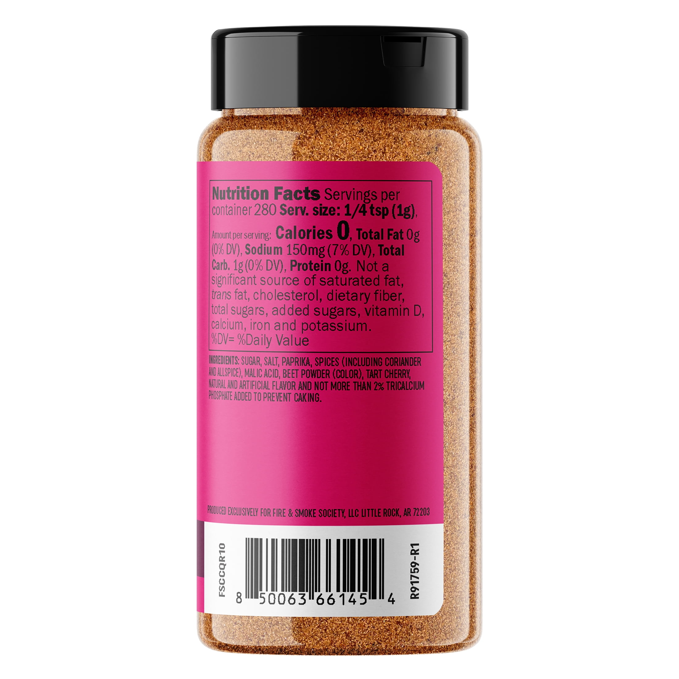 Fire & Smoke Society Cherry Cola BBQ Rub, Grill Seasoning, 9.9 oz Mixed Spices & Seasonings