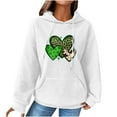 thumbnail image 2 of Waffle Knit Hoodies for Women 2024,Womens St. Patricks Day Hoodie Waffle Knit Cute Gnome Graphic Oversized Sweatshirts Casual Long Sleeve Pullover with Pockets, 2 of 4