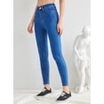 thumbnail image 3 of Jeans Skinny Taille Haute Coupés pour Femmes, 3 of 4