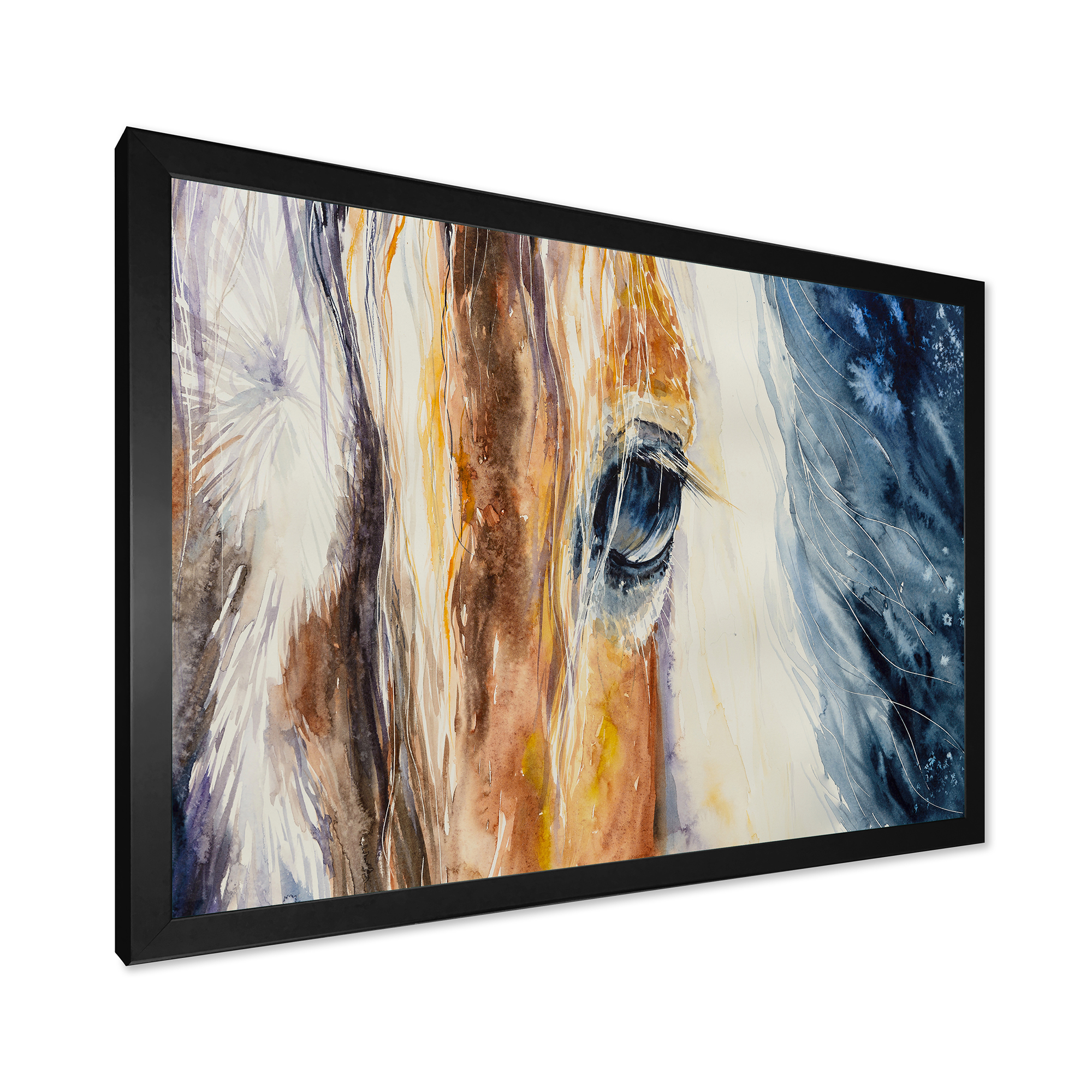 Designart 'Abstract Close-Up of A Beautiful Horses Eye I' Farmhouse Framed Art Print
