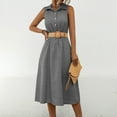 thumbnail image 6 of LYXSSBYX Summer Dresses for Women 2024 Fashion Women's Spring Summer and Casual One-shoulder Sleeveless Solid Color Dress, 6 of 7
