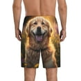 thumbnail image 4 of Lsque Sunset Daisy Dog Mens Sleep Pajama Shorts,Short Pajama Pants, Cotton Ultra-Soft Knit-Large, 4 of 9
