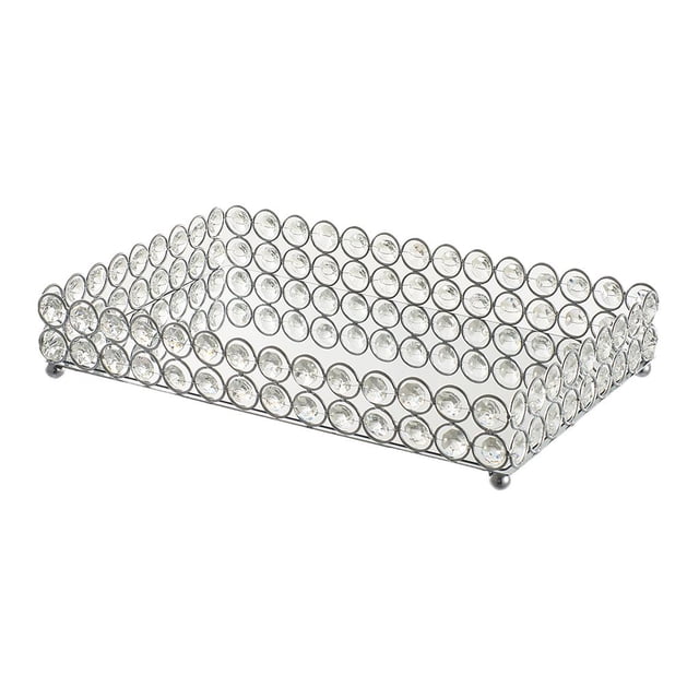 Bandeja de tocador con espejo, bandeja de joyería adornada, bandeja decorativa, Los 30x20x5cm Zulema Bandejas decorativas