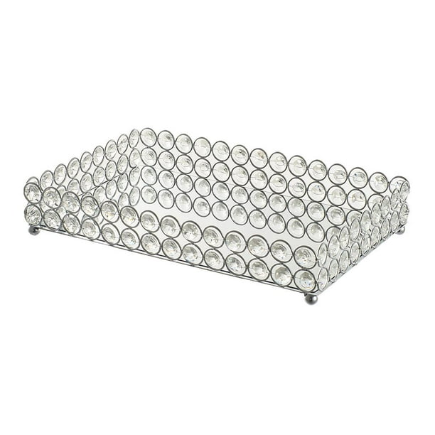 Bandeja de tocador con espejo, bandeja de joyería adornada, bandeja decorativa, Los 30x20x5cm Zulema Bandejas decorativas
