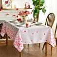thumbnail image 3 of Valentine''s Day Tablecloth 60×84 Inch, Pink Love Hearts Washable Table Cover for Party Picnic Dinner Decor, 3 of 5
