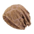 thumbnail image 4 of Stretch Slouchy Beanie Headwear Turban Hat Baggy Skull Cap Warm Pullover Hat Trend Headband Hat Head Cover Sleeping Hat para damas Invierno Uso diario , Khaki Colco Gorro holgado, 4 of 8