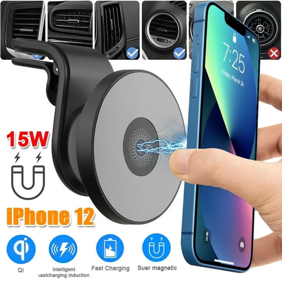 Car Wireless Charger,Fast Charging Mobile Phone Car Bracket,The Charger Tightly Locks The Dashboard Air Outlet,Rotate 360 Degrees,Suitable for iphone17,16,15,14,Android Phones