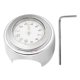 thumbnail image 1 of Reloj universal para manillar de motocicleta de 22-25 mm, montaje de metal, barra de agarre manual, reloj con esfera (esfera blanca), 1 of 5