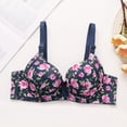 thumbnail image 2 of Loopsun Women Daily Floral Print Underwire Bra Comfortable Breathable Shaping Support Thin Wear, 2 of 5