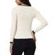 thumbnail image 3 of INSPIRAR CHIC Blusa de punto para mujer de manga larga con contraste de color, escote en V, ajustada, de canalé, XL, blanca, 3 of 5
