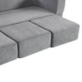 thumbnail image 6 of Ebern Designs Convertible Sofa Bed with Storage Ottomans - Space-Saving High-Density Foam Sleeper, Ultra-Soft Chenille Sofa for Studio Apartments & Home Offices, 6 of 9