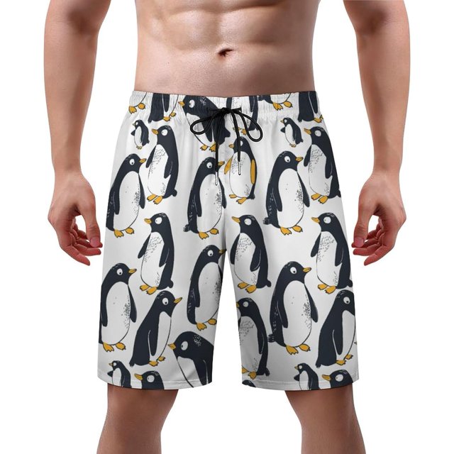 NICKSUN Men's Swim Trunks, Cute Print Quick Dry Summer Board Beach Shorts with Mesh Lining and Pockets