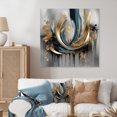 thumbnail image 1 of Designart "Infinity Lines and Abstract Shapes IV" Abstract Shapes Metal Wall Art, Gold Metal Wall Decor, Modern Metal Art Decor For Hallway - 16x16 Inch, 1 of 6