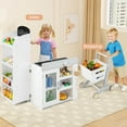 thumbnail image 4 of Costway Kids Grocery Store Playset with Shopping Cart, Scanner, Chalkboard & Checkout Belt, 4 of 10