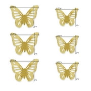 Blue Moon Studio Gold 3D Butterfly Mirror Wall Decals, Adult/Teen/Tween, 6 Pack