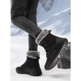 thumbnail image 7 of Hicooer CONTEENEW Winter Boots for Women - Soft Comfortable Faux Fur Mid Calf Winter Snow Boots Totes Boots Lace up Snow Boots Water Resistance Black for Outdoor, 7 of 7