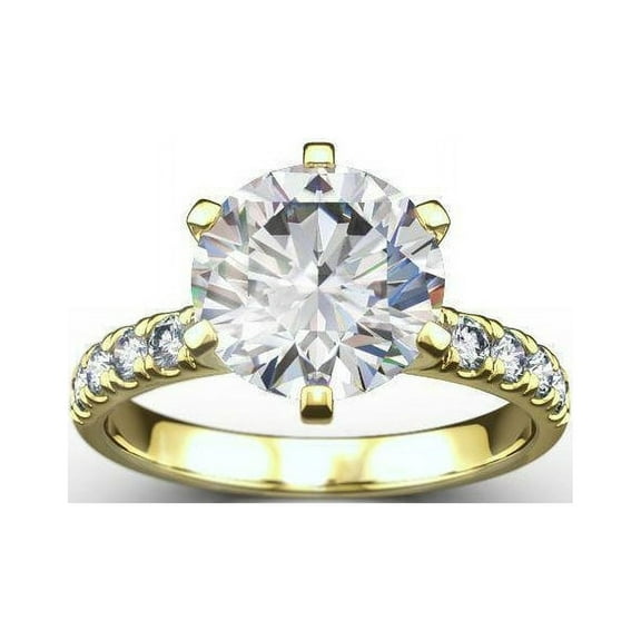 3.10 Ct Stunning Round Diamond Wedding Rings for Women Solid 14K Yellow Gold
