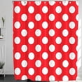 thumbnail image 2 of Red and White Polka Dots Shower Curtain, Geometry Bath Curtains Bathroom Decor Waterproof Polyester Fabric Shower Curtain Sets with Hooks 72x84 Inch, 2 of 6