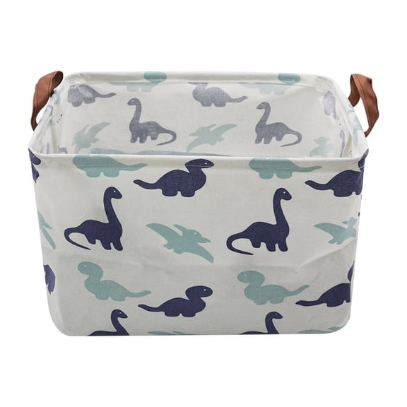AUCHEN Storage Baskets, 15"L x 10"W x 9"H Cotton Toy Storage Bins with Stylish Pattern for Home Organization, Gift Basket, Kid's Toy Organizer, Shelf Basket (Rectangular - Dinosaur)