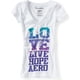 thumbnail image 1 of Camiseta gráfica Aeropostale Love Live Hope Aero para mujer blanca pequeña, 1 of 1