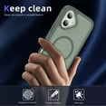 thumbnail image 6 of Dteck Magnetic & Seamless Stand for iPhone 16, Compatible with MagSafe, Military Grade Drop Protection, Slim Frosted Rugged Kickstand Phone Case for iPhone 16,Green, 6 of 6