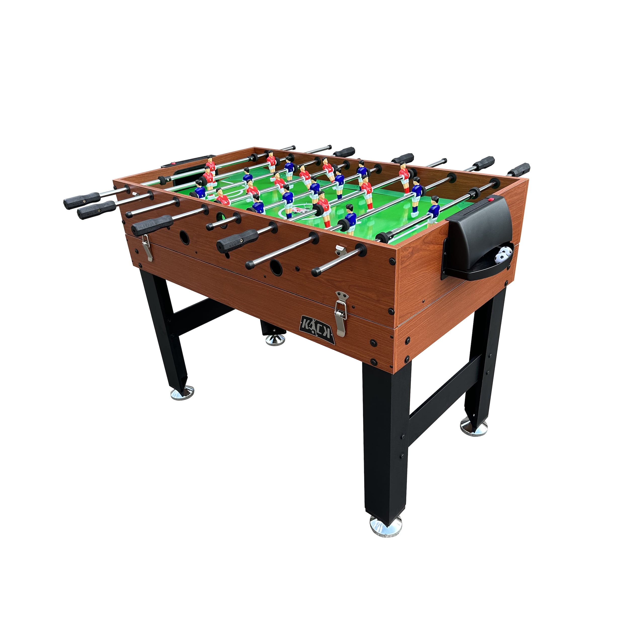 KICK Trio 48″ 3-in-1 Multi Game Table (Brown) - Game Table Set - Billiards, Air-Hockey, and Foosball