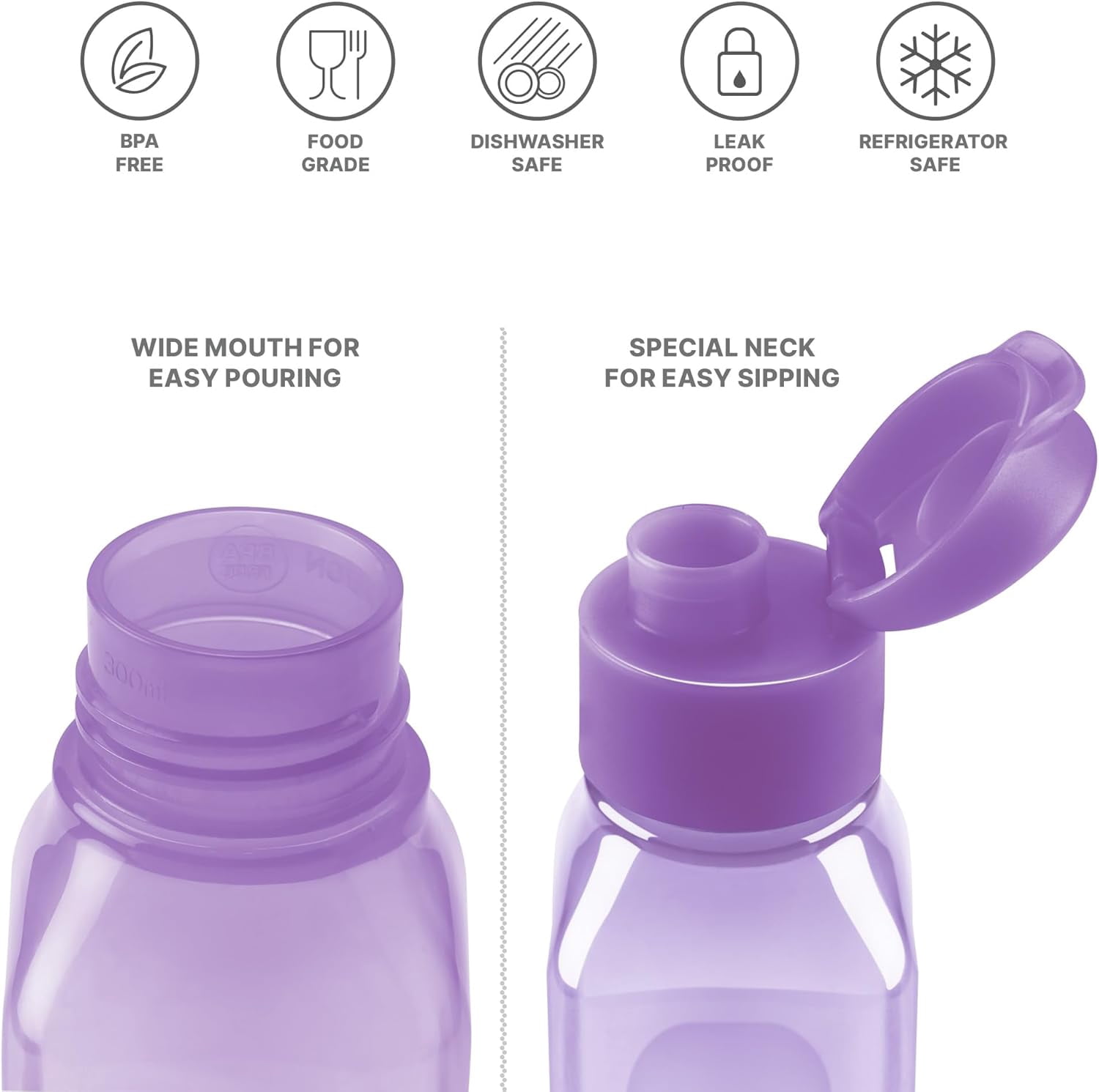 MILTON 4 Pack 10oz Reusable Water Bottles with Carry Strap – pastel
