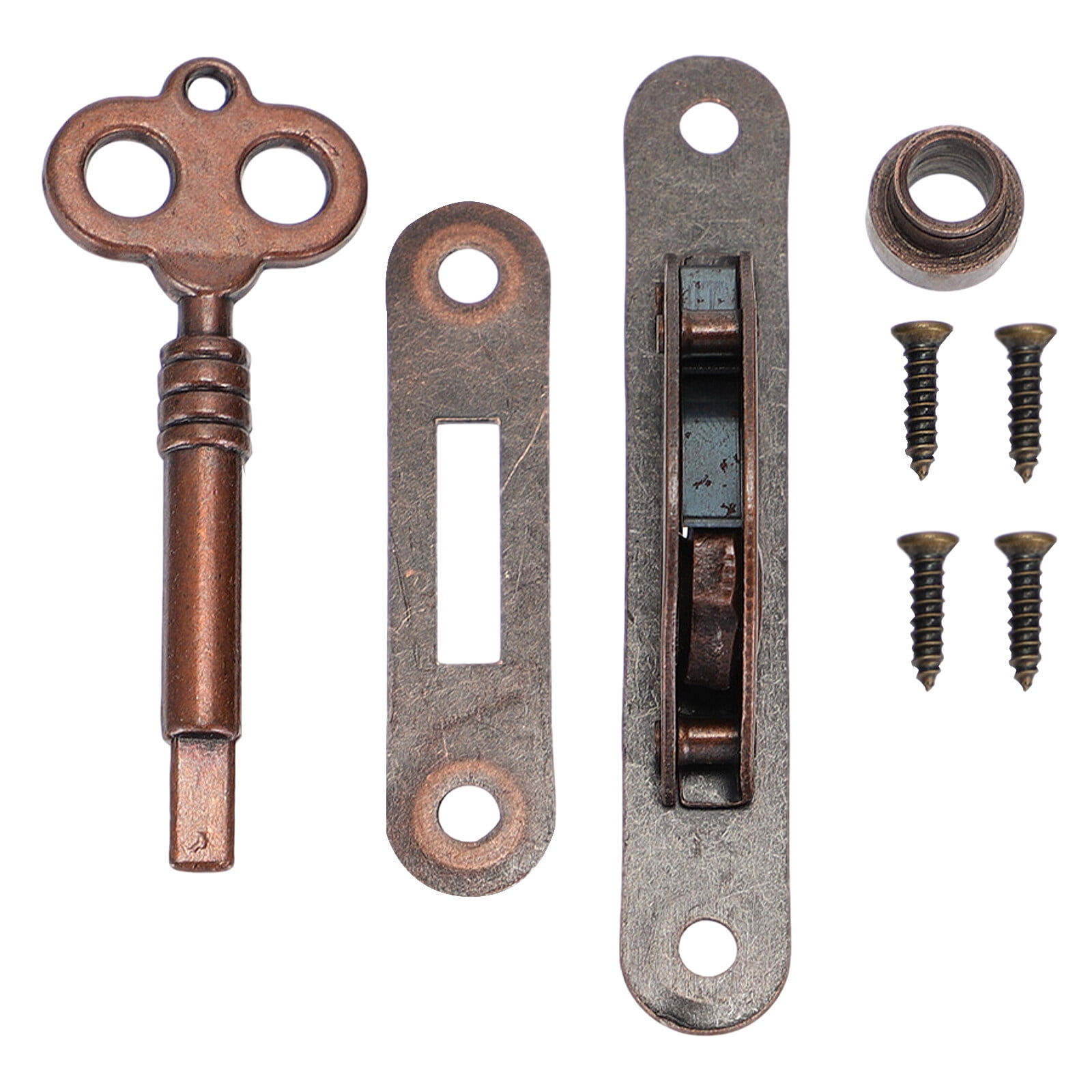 Hemoton 6 Sets  Drawer Lock Set with Key Antique Cabinet Wardrobe Furniture Lock Hardwares