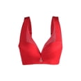 thumbnail image 1 of INSPIRE CHIC Women's Ruched Front Plus Size Full Coverage Padded Cami Bra Red 46/105 Fit 42C, 1 of 6