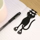 thumbnail image 2 of 3 piezas de marcapáginas Li build de gato curioso creativos de plástico negro de 12 cm, 2 of 3