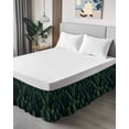 thumbnail image 4 of Green Forest Wrap Around Bed Skirts for King Bed 18" Drop, Bed Skirt with Adjustable Elastic Belt Dust Ruffle Bed Valance for Bedroom Hotel Luxury Modern Pine Trees Mysterious Art Bed Frame Cover, 4 of 7