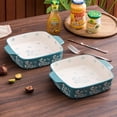 thumbnail image 3 of Wisenvoy 9 x 9 in Floral Porcelain Ceramic Baking Dish, 3 of 4