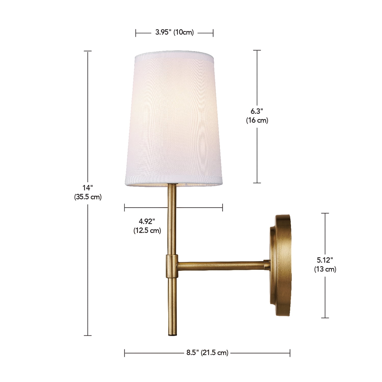 Better Homes & Gardens Energy Efficient LED Burnished Brass Indoor Wall Sconce