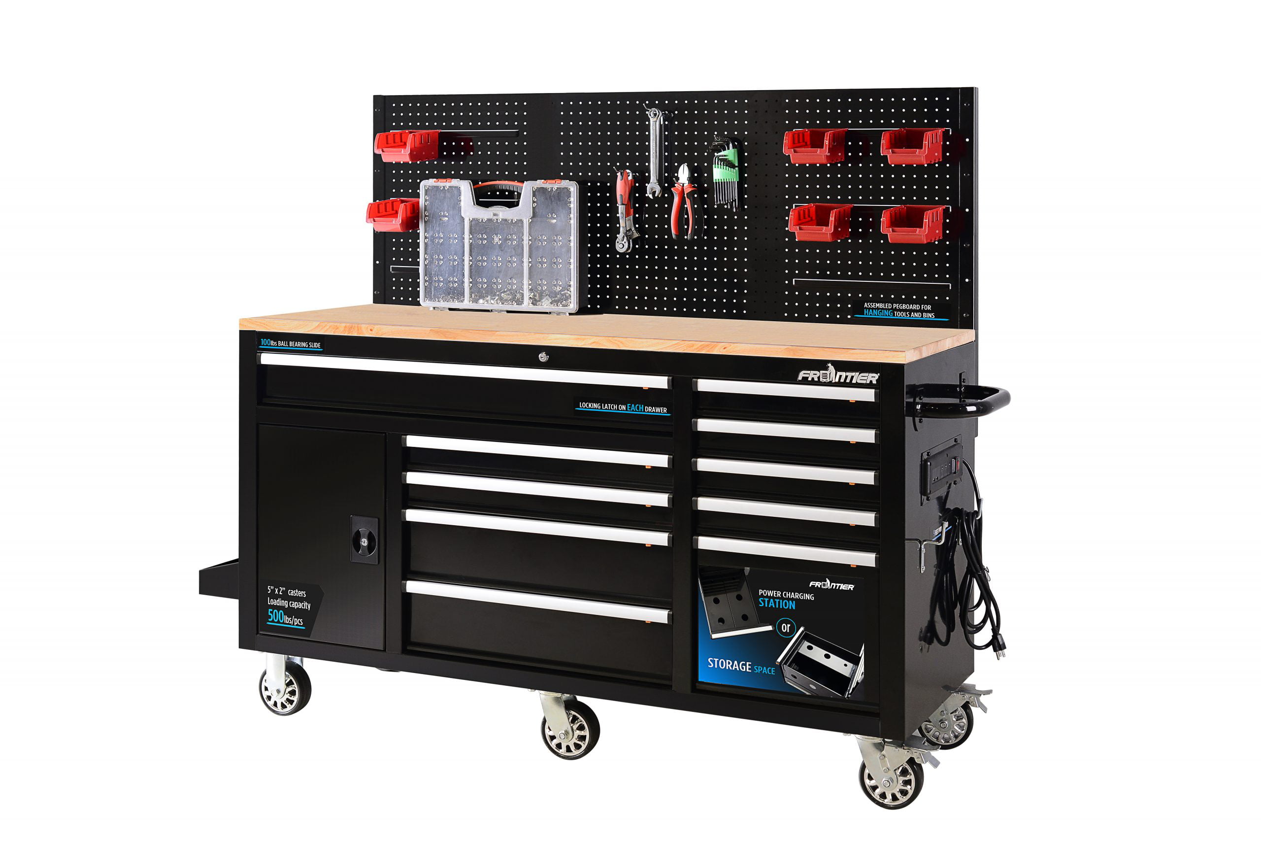 Black High Capacity Tool Chest Box Storage Drawer & Cabinet New Heavy Duty 